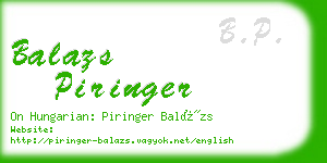 balazs piringer business card